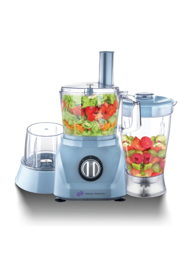 Master Elektron ME-FP1500-CHEFPRO 40-Function Food Processor, 1600W, Blender, 1.2L and 1.8L Bowls, Grinder, 2 Speeds + Pulse